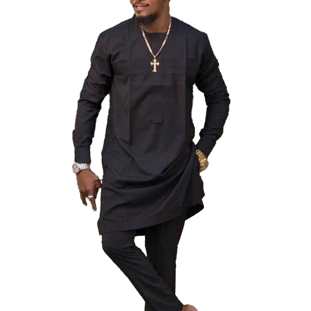 African Men’s Traditional 2PC Set – Designer Tunic & Pants, Ethnic Dashiki Style - Free Delivery only at Flexi Africa