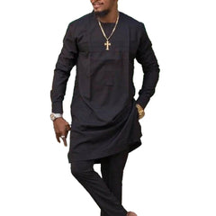 African Men’s Traditional 2PC Set – Designer Tunic & Pants, Ethnic Dashiki Style - Free Delivery only at Flexi Africa