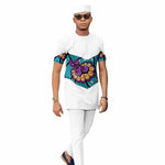 African Print Couple Matching Set – Women’s Long Dress & Men’s Dashiki Pant Outfit - Free Delivery Worldwide only at Flexi Africa