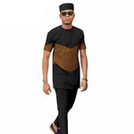 African Print Couple Matching Set – Women’s Long Dress & Men’s Dashiki Pant Outfit - Free Delivery Worldwide only at Flexi Africa