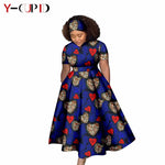 African Print Couple Matching Set – Women’s Long Dress & Men’s Dashiki Pant Outfit - Free Delivery Worldwide only at Flexi Africa