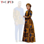 African Print Couple Outfit Set – Women’s Long Tutu Dress & Men’s Dashiki Suit Top and Pants - Free Delivery Worldwide only at Flexi Africa