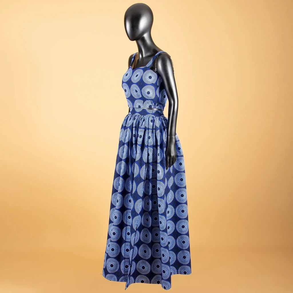 African Print Crop Top and Maxi Skirt Set – Women’s 2PC Ankara Outfit, Traditional Party Wear - Free Delivery Worldwide only at Flexi Africa