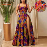 African Print Crop Top and Maxi Skirt Set – Women’s 2PC Ankara Outfit, Traditional Party Wear - Free Delivery Worldwide only at Flexi Africa