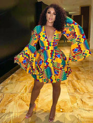 African Print Dress Sasha - Free Delivery Worldwide only at Flexi Africa