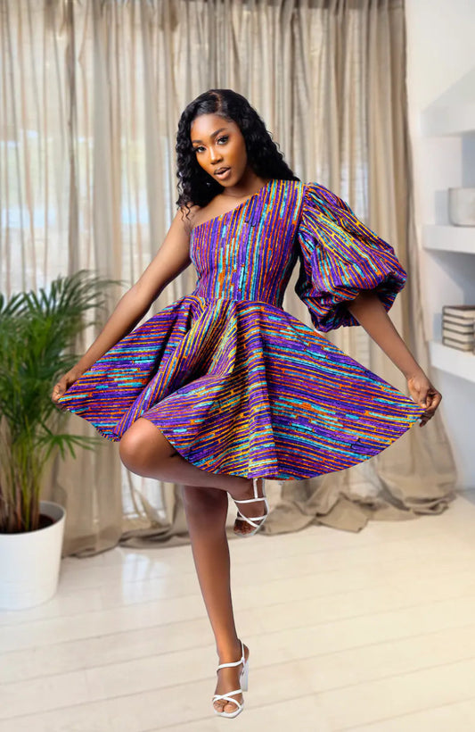 African Print Kiro Dress - Free Delivery Worldwide only at Flexi Africa