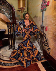 African prom dress African print dress Ankara gown, African floor length dress - Free Delivery Worldwide only at Flexi Africa