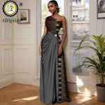 African Sleeveless Off - Shoulder Maxi Dresses for Women | High - Waist Ankara Party Wear - Free Delivery Worldwide only at Flexi Africa