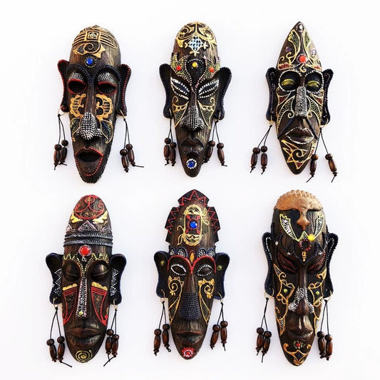 African Style Hand - Painted Resin Mask Pendant - Creative Ornaments - Free Delivery Worldwide only at Flexi Africa