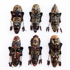 African Style Hand - Painted Resin Mask Pendant - Creative Ornaments - Free Delivery Worldwide only at Flexi Africa