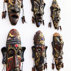 African Style Hand - Painted Resin Mask Pendant - Creative Ornaments - Free Delivery Worldwide only at Flexi Africa