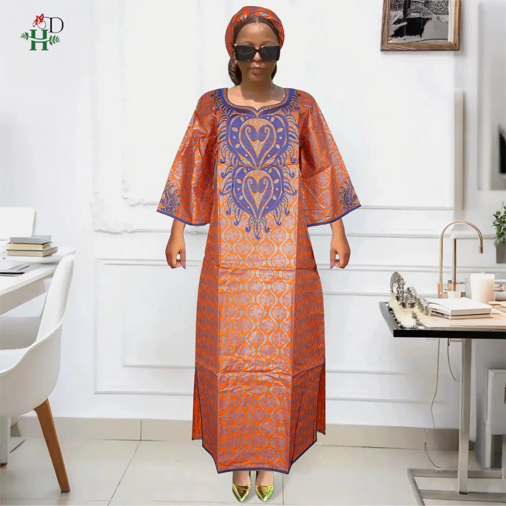 African Traditional Dress for Women – Kanga Dashiki Bazin Robe, Elegant Evening & Party Wear - Free Delivery Worldwide only at Flexi Africa