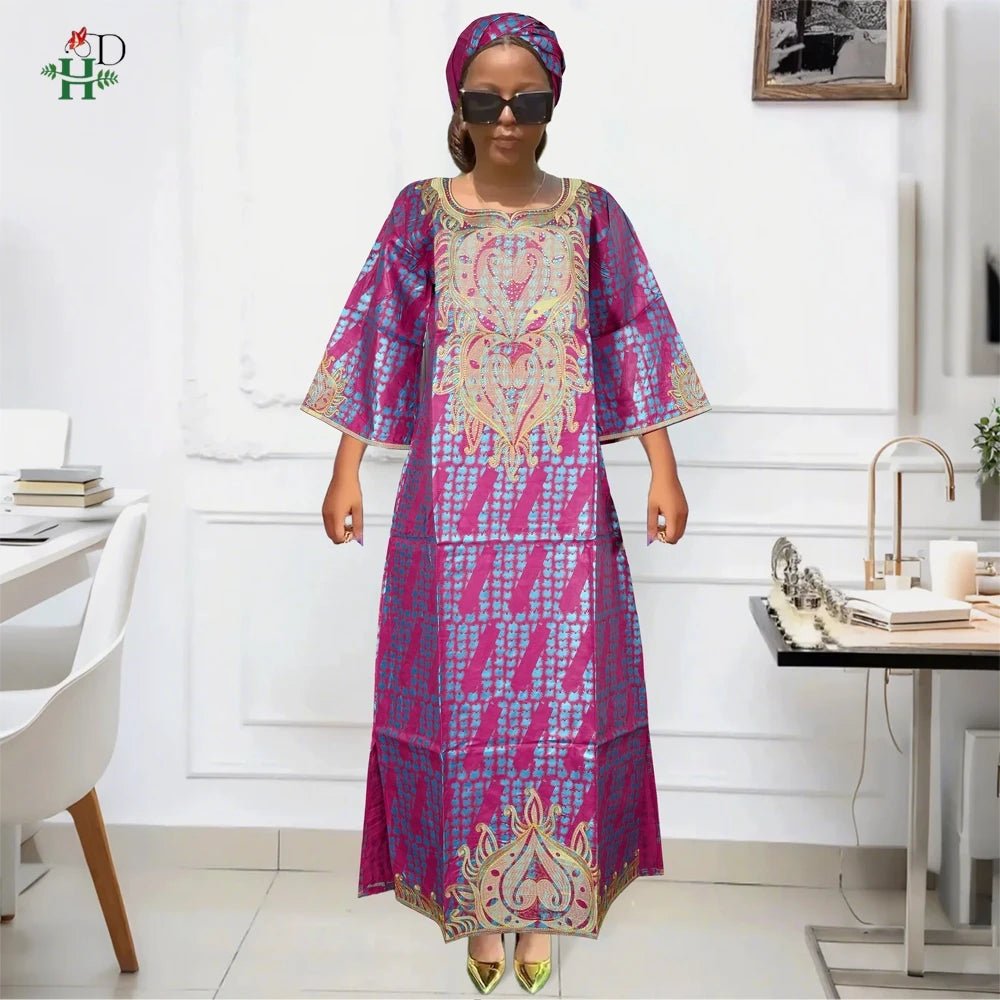 African Traditional Dress for Women – Kanga Dashiki Bazin Robe, Elegant Evening & Party Wear - Free Delivery Worldwide only at Flexi Africa