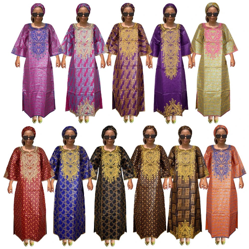 African Traditional Dress for Women – Kanga Dashiki Bazin Robe, Elegant Evening & Party Wear - Free Delivery Worldwide only at Flexi Africa