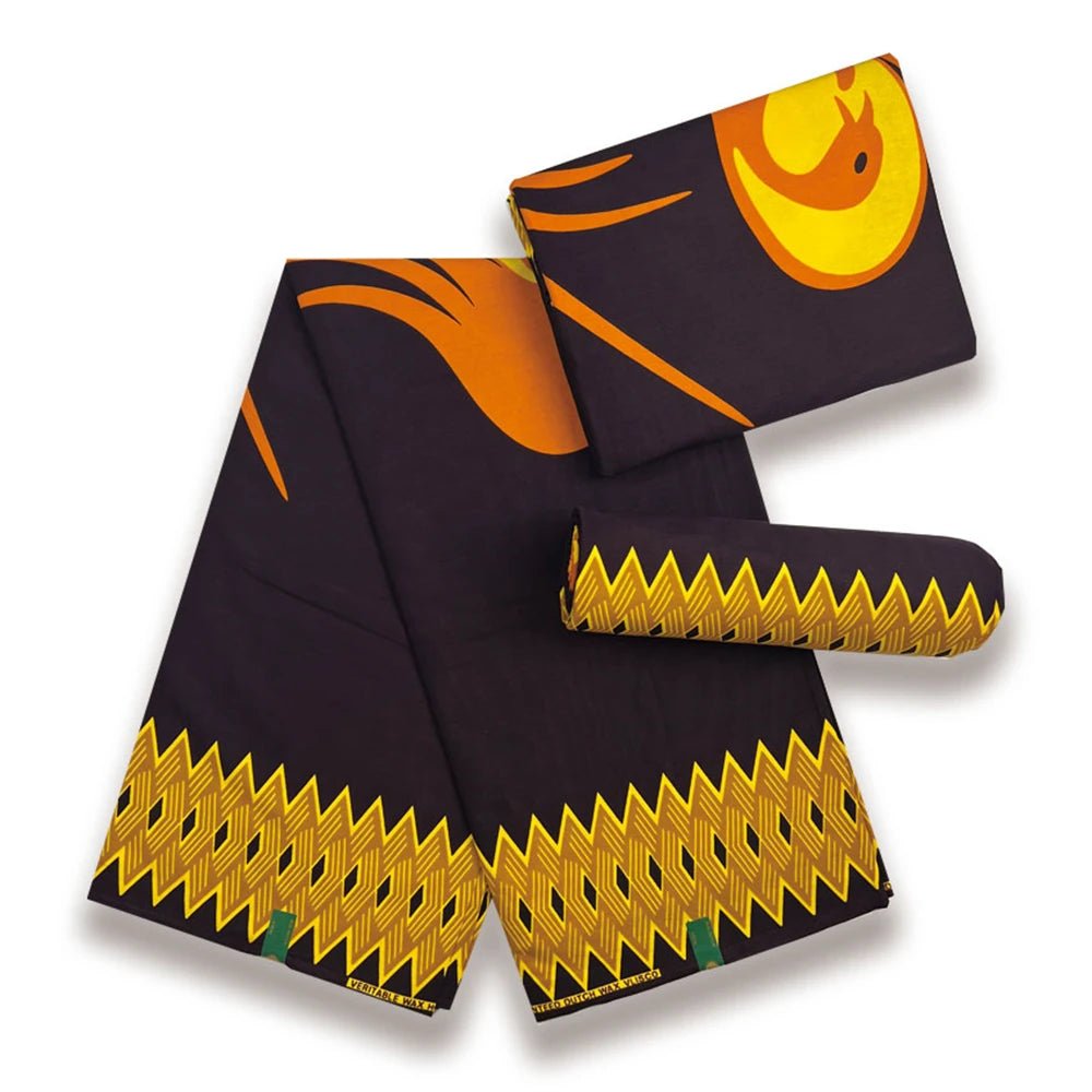 African Wax Fabric Black & White – 100% Cotton Wax Print Pagne, 6 Yards - Free Delivery Worldwide only at Flexi Africa