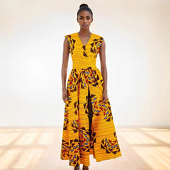 African Women's Sleeveless V - Neck Dress – Bold, Sexy, and Stylish - Free Delivery Worldwide only at Flexi Africa