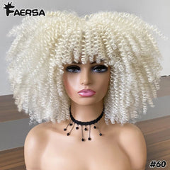 Afro Kinky Curly Wig for Black Women - Short, Synthetic, Blonde, Red, Ombre, Glueless, High - Temperature Cosplay Wigs - Free Delivery Worldwide only at Flexi Africa