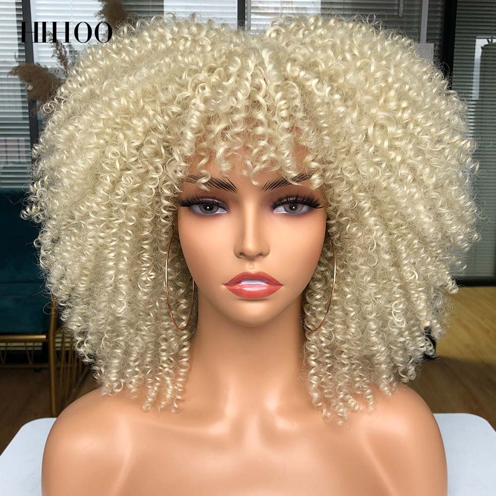 Afro Kinky Wig 14" with Bangs for Black Women - Perfect for Cosplay and Natural Hair Looks - Free Delivery Worldwide only at Flexi Africa