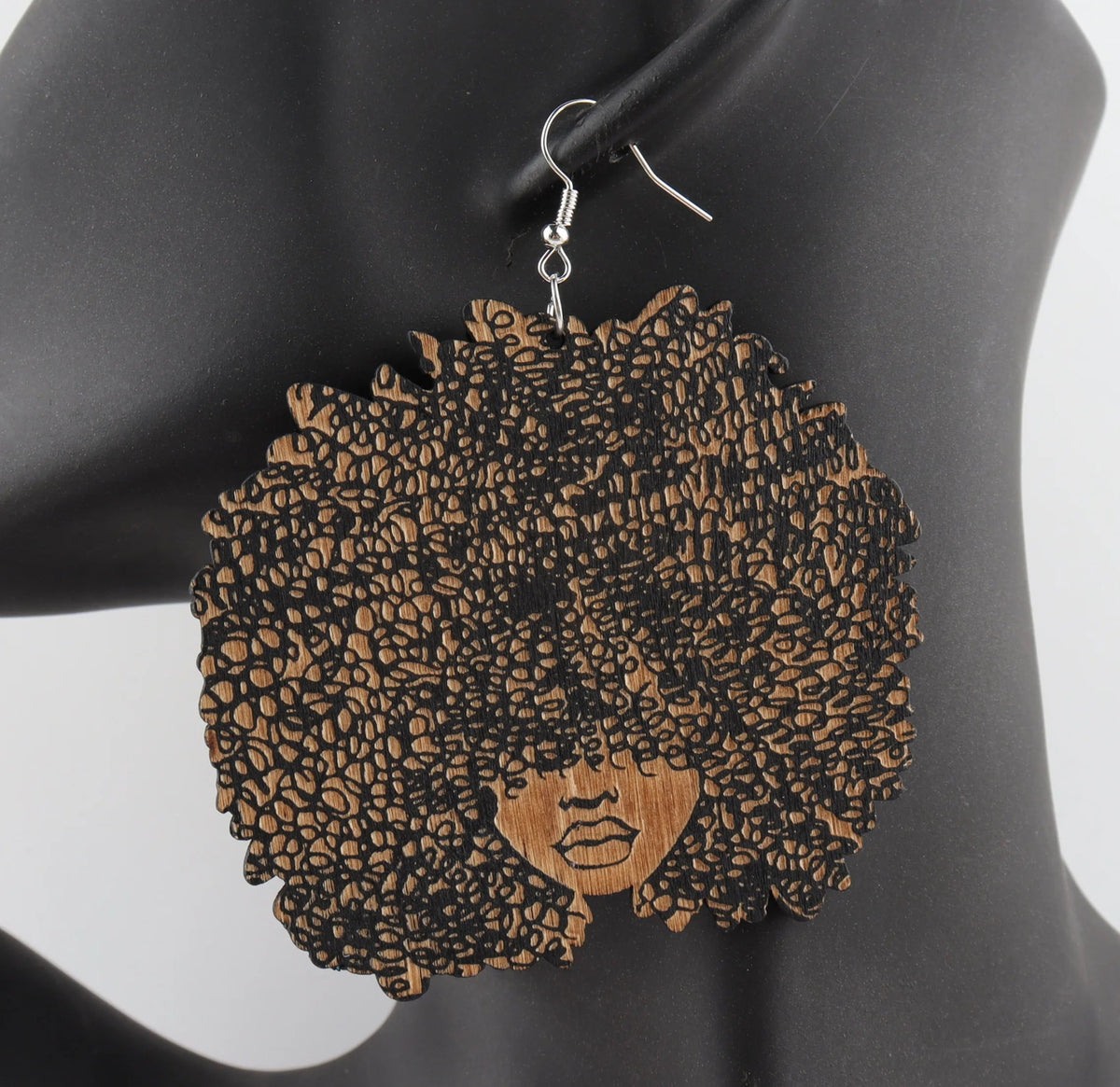 Afrocentric Wooden Earrings: Embrace Your Roots with 'My Root' Collection - Flexi Africa - Flexi Africa offers Free Delivery Worldwide - Vibrant African traditional clothing showcasing bold prints and intricate designs