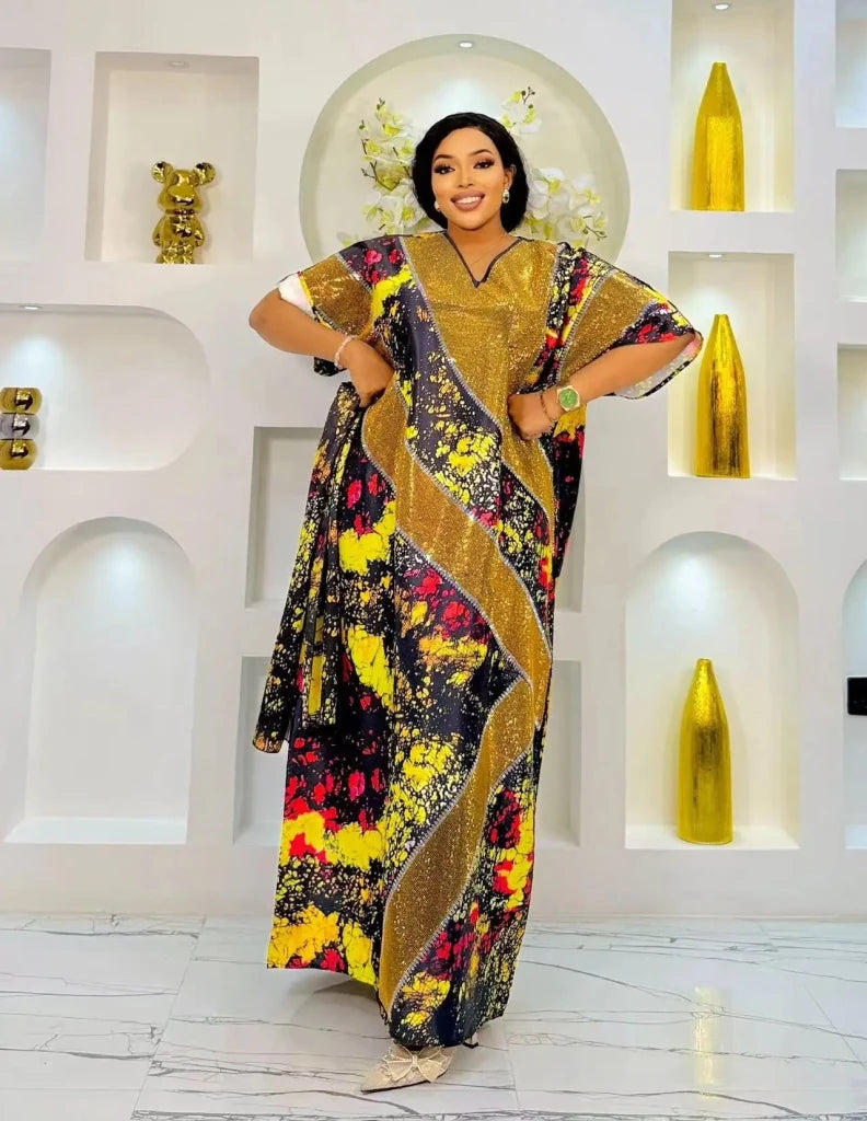 Ankara African Style Maxi Dress – Women’s Loose Long Summer Print Dress - Free Delivery Worldwide only at Flexi Africa