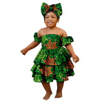 Bazin Riche African Ankara Party Dress for Girls – Multilayer Ruffle Design - Free Delivery Worldwide only at Flexi Africa