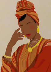 Black Women Art Poster – Fashionable African Incense & Essential Oil Perfume Wall Art Canvas Painting for Home Decor - Free Delivery Worldwide only at Flexi Africa