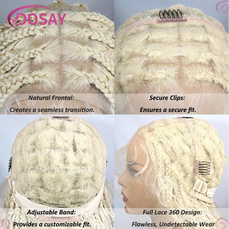 Boho Wig Braid African Synthetic Curly Wigs Full Lace Front Braided Wigs For Black Women Knotless Box Braids Lace Wigs - Free Delivery Worldwide only at Flexi Africa