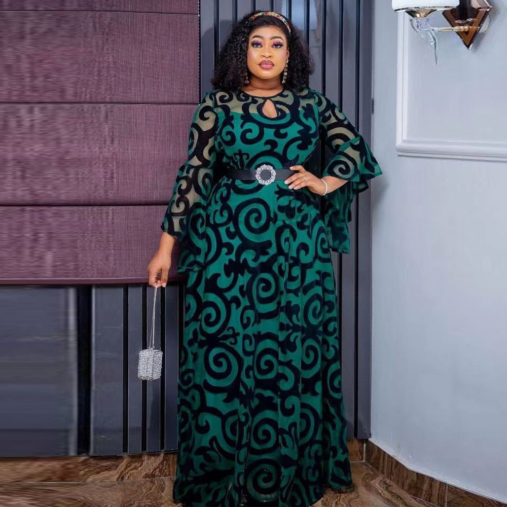 Breezy Elegance: African Chiffon Dresses - Flexi Africa - Flexi Africa offers Free Delivery Worldwide - Vibrant African traditional clothing showcasing bold prints and intricate designs