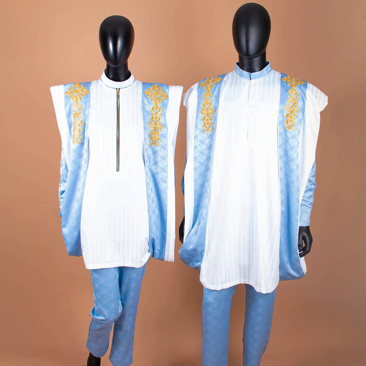 Couples Agbada Set – Men’s Traditional 3PC Suit & Women’s Matching Outfit - Free Delivery Worldwide only at Flexi Africa