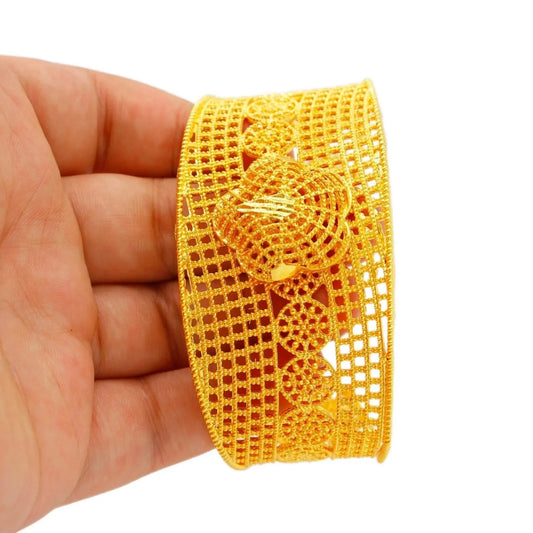 Cuff Bracelets for Women Girls Bangle Jewelry African Gold Color Bangle - Free Delivery Worldwide only at Flexi Africa