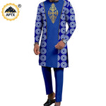 Dashiki African Couple Wedding Set – Women’s Mermaid Dress & Matching Men’s Bazin Riche Shirt and Pants - Free Delivery