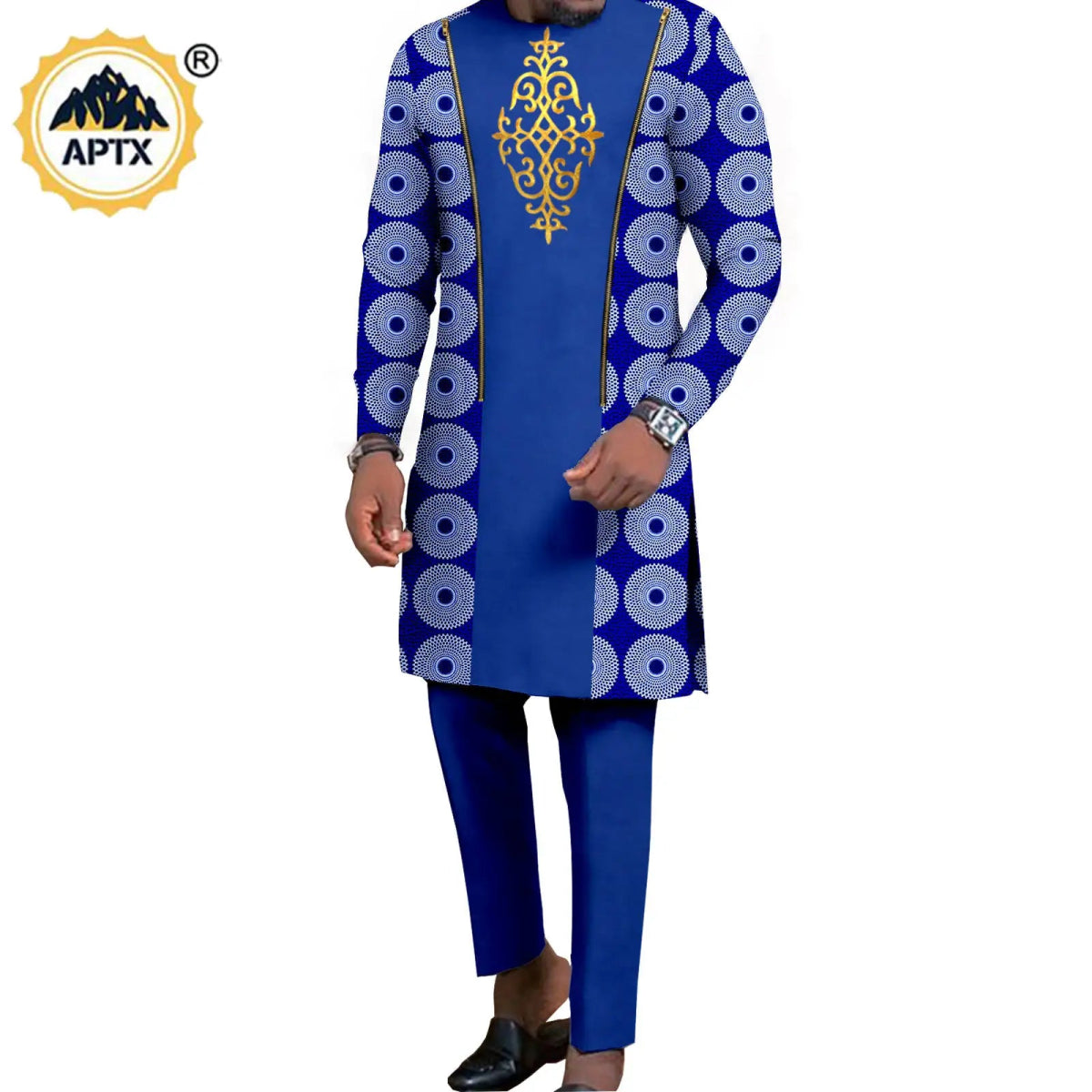 Dashiki African Couple Wedding Set – Women’s Mermaid Dress & Matching Men’s Bazin Riche Shirt and Pants - Free Delivery