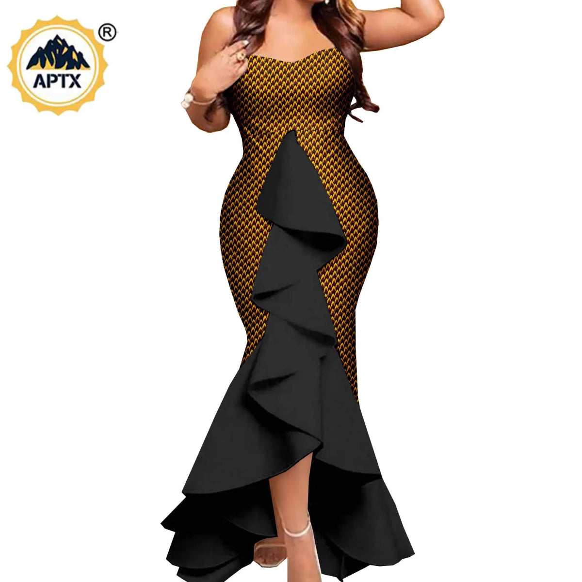 Dashiki African Couple Wedding Set – Women’s Mermaid Dress & Matching Men’s Bazin Riche Shirt and Pants - Free Delivery Worldwide only at Flexi Africa