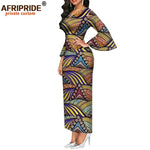 Dashiki Print Bodycon Maxi Dress – Women’s African V - Neck Flare Sleeve Party & Formal Gown - Free Delivery Worldwide only at Flexi Africa