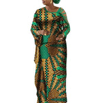 Dashiki Print Mermaid Party Dress for Women – African Cotton Evening Gown with Cut - Out Sleeves - Free Delivery Worldwide only at Flexi Africa