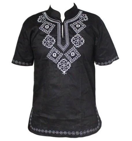Dashikiage Mens African VINTAGE TUNIC Woven High Quality Embroidered T-shirt Fringe ETHNIC Dashiki Hippy Festival Tops - Free Delivery Worldwide only at Flexi Africa