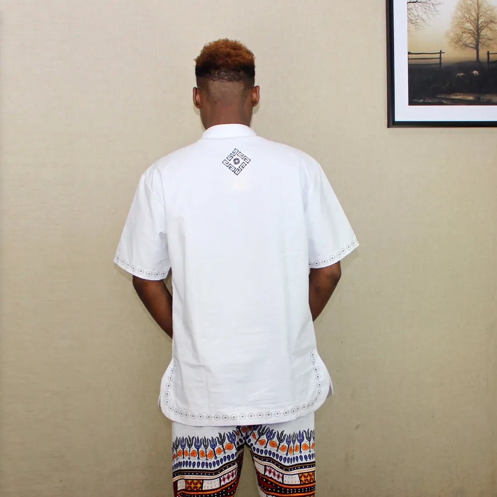 Dashikiage Mens African VINTAGE TUNIC Woven High Quality Embroidered T-shirt Fringe ETHNIC Dashiki Hippy Festival Tops - Free Delivery Worldwide only at Flexi Africa