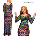 Elegant 2PC African Skirt and Top Set – Long Sleeve Blouse and Matching Maxi Skirt for Women - Free Delivery Worldwide only at Flexi Africa
