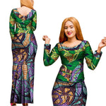 Elegant 2PC African Skirt and Top Set – Long Sleeve Blouse and Matching Maxi Skirt for Women - Free Delivery Worldwide only at Flexi Africa