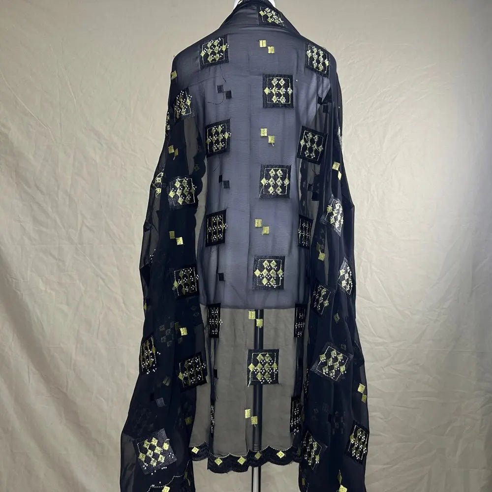 Elegant African Chiffon Hijab for Women – Embroidered Pashmina Shawl Headscarf - Free Delivery Worldwide only at Flexi Africa