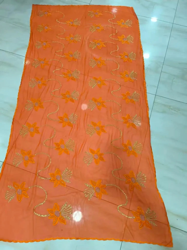 Elegant African Chiffon Hijab for Women – Embroidered Pashmina Shawl Headscarf - Free Delivery Worldwide only at Flexi Africa