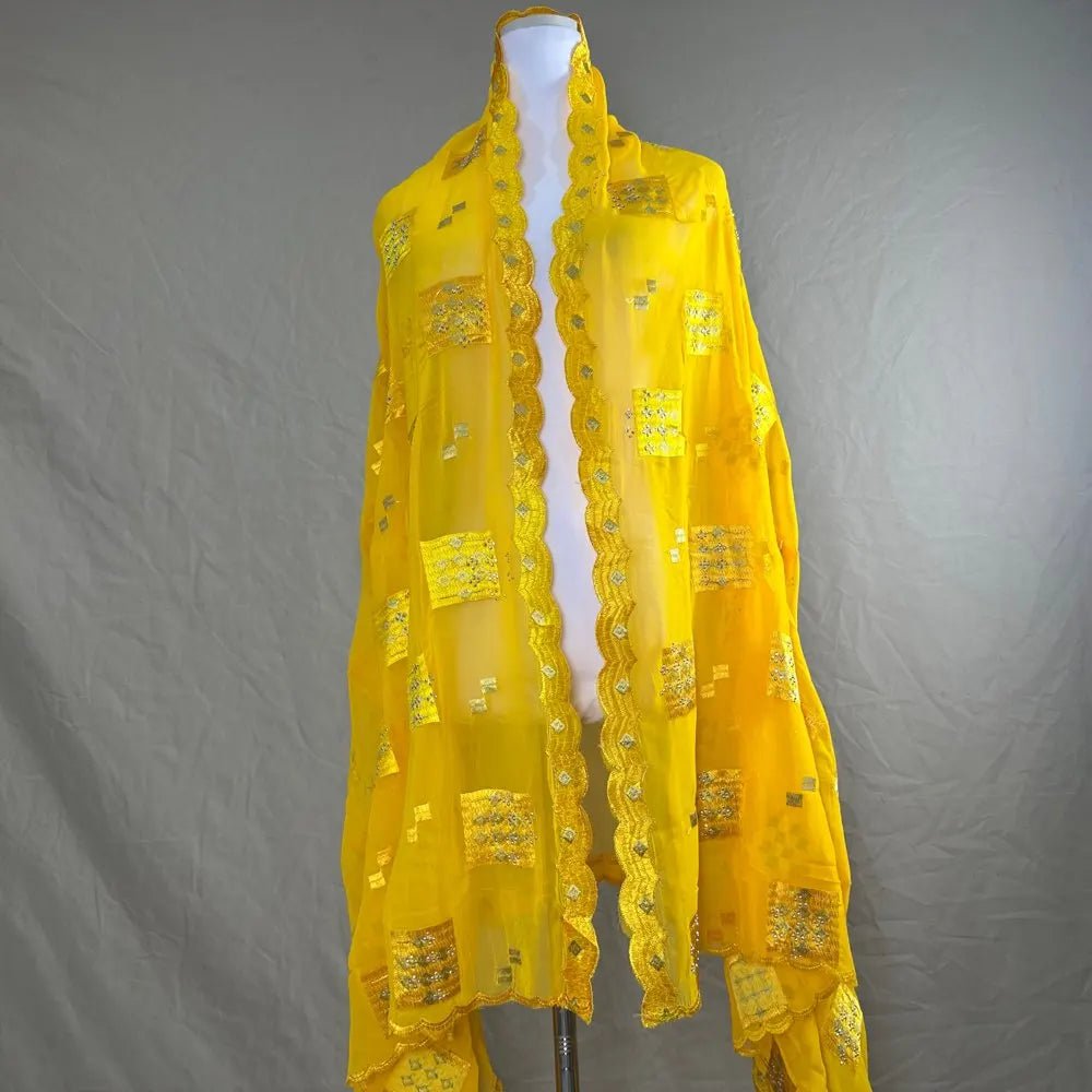 Elegant African Chiffon Hijab for Women – Embroidered Pashmina Shawl Headscarf - Free Delivery Worldwide only at Flexi Africa
