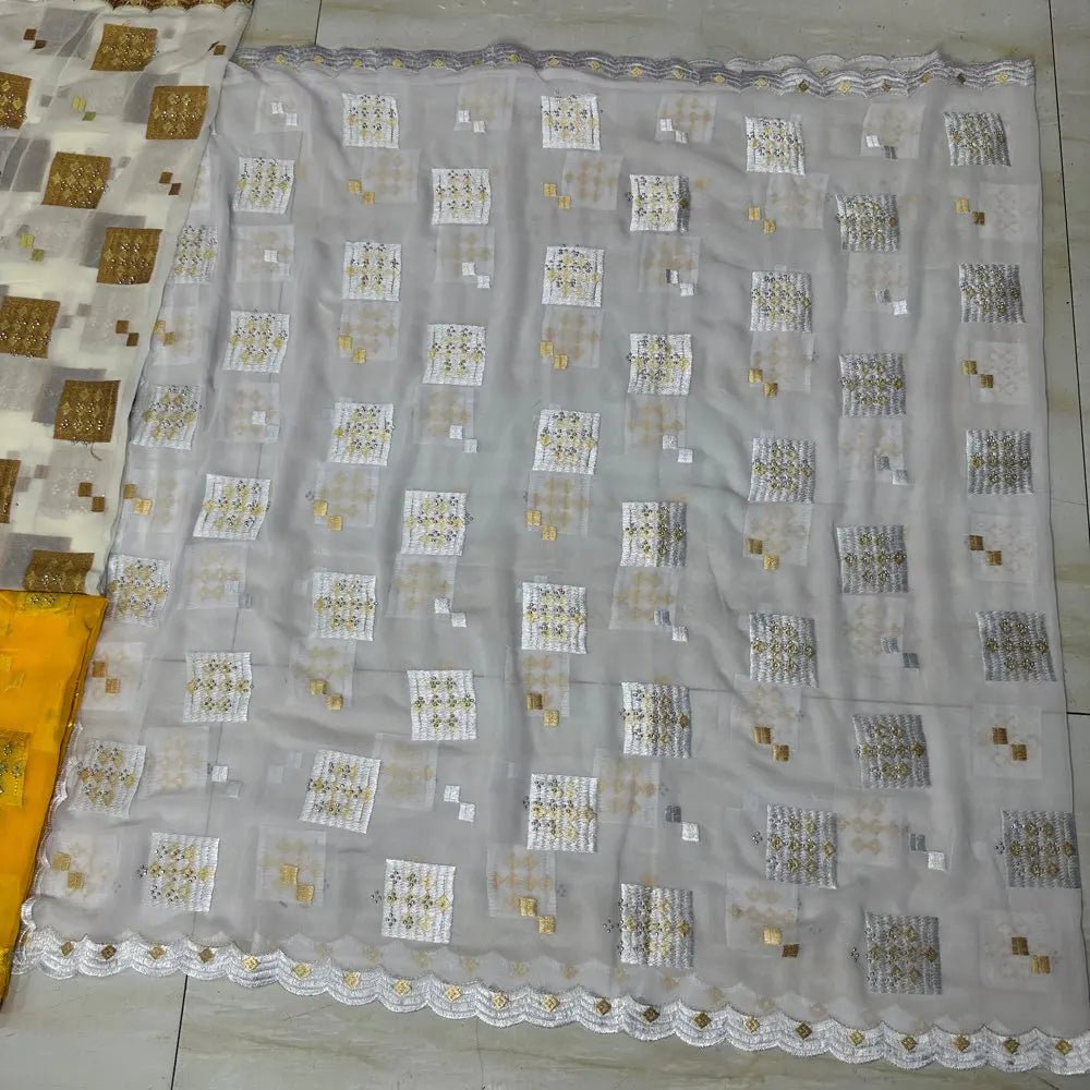 Elegant African Chiffon Hijab for Women – Embroidered Pashmina Shawl Headscarf - Free Delivery Worldwide only at Flexi Africa