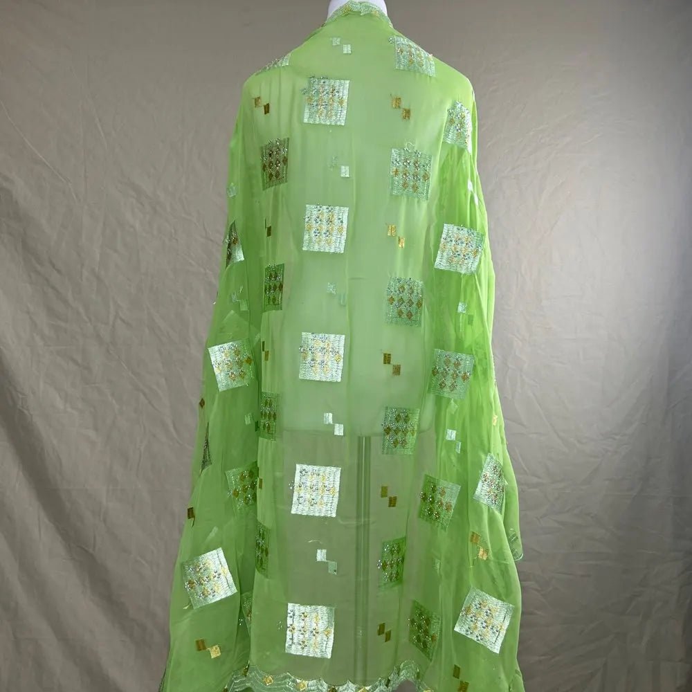 Elegant African Chiffon Hijab for Women – Embroidered Pashmina Shawl Headscarf - Free Delivery Worldwide only at Flexi Africa