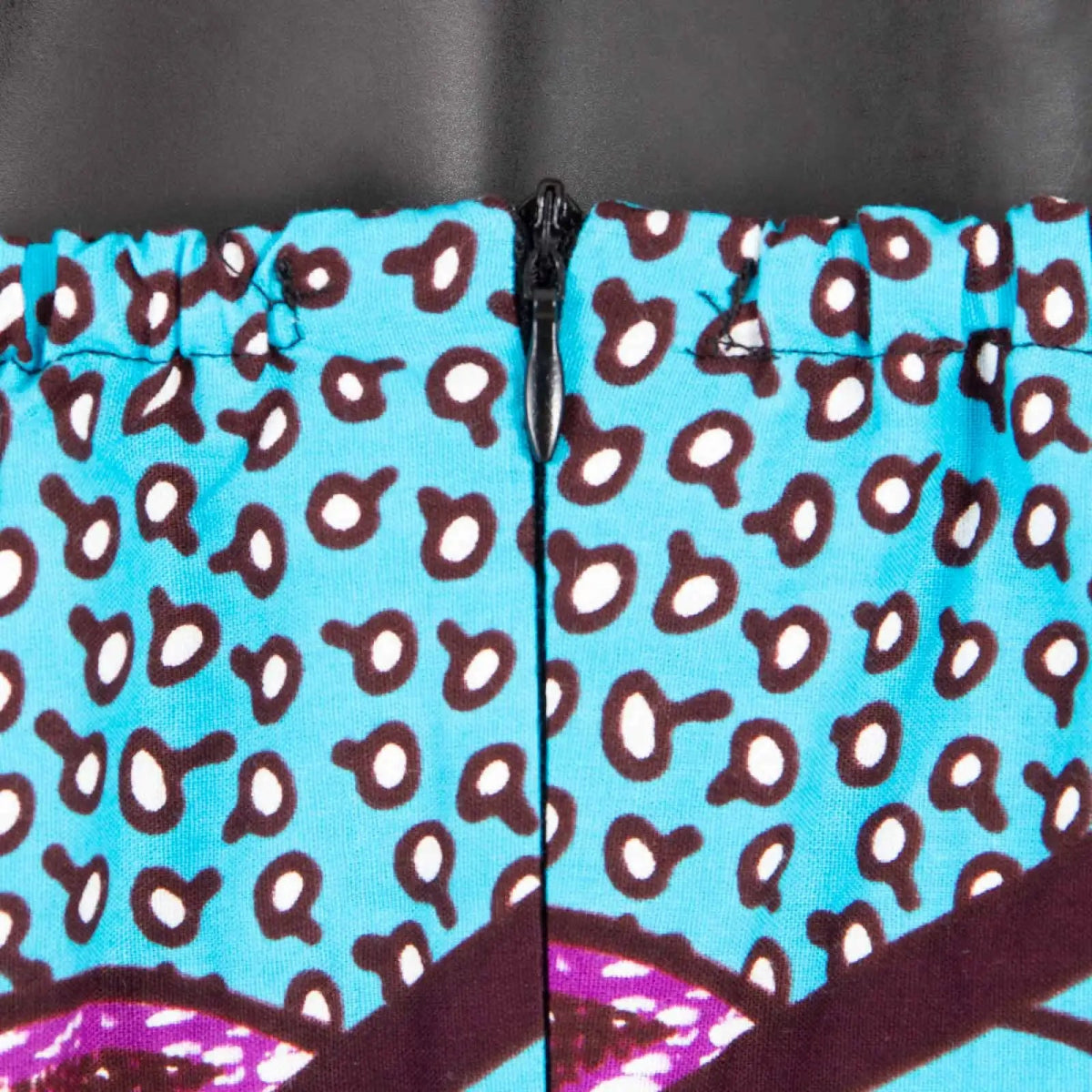 Elegant African Midi Dress – High - Waist Ankara Fashion Wear with Short Sleeves - Free Delivery Worldwide only at Flexi Africa