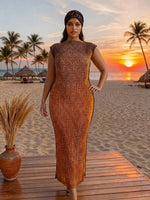 Elegant African Printed Silk Kaftan Abaya – Oversized Dress for Women - Free Delivery Worldwide only at Flexi Africa