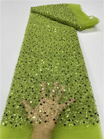 Elegant Lace Fabric – French Tulle Net with Sequins for Bridal and Special Gowns - Free Worldwide only at Flexi Africa