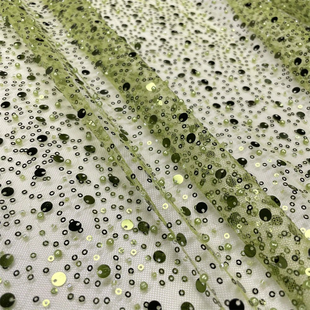 Elegant Lace Fabric – French Tulle Net with Sequins for Bridal and Special Occasion Gowns - Free Delivery Worldwide only at Flexi Africa