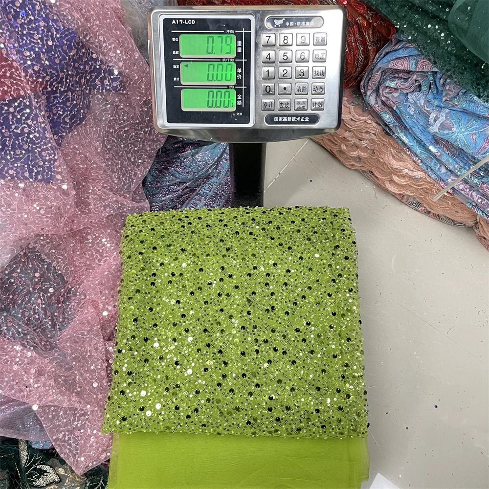 Elegant Lace Fabric – French Tulle Net with Sequins for Bridal and Special Occasion Gowns - Free Delivery Worldwide only at Flexi Africa