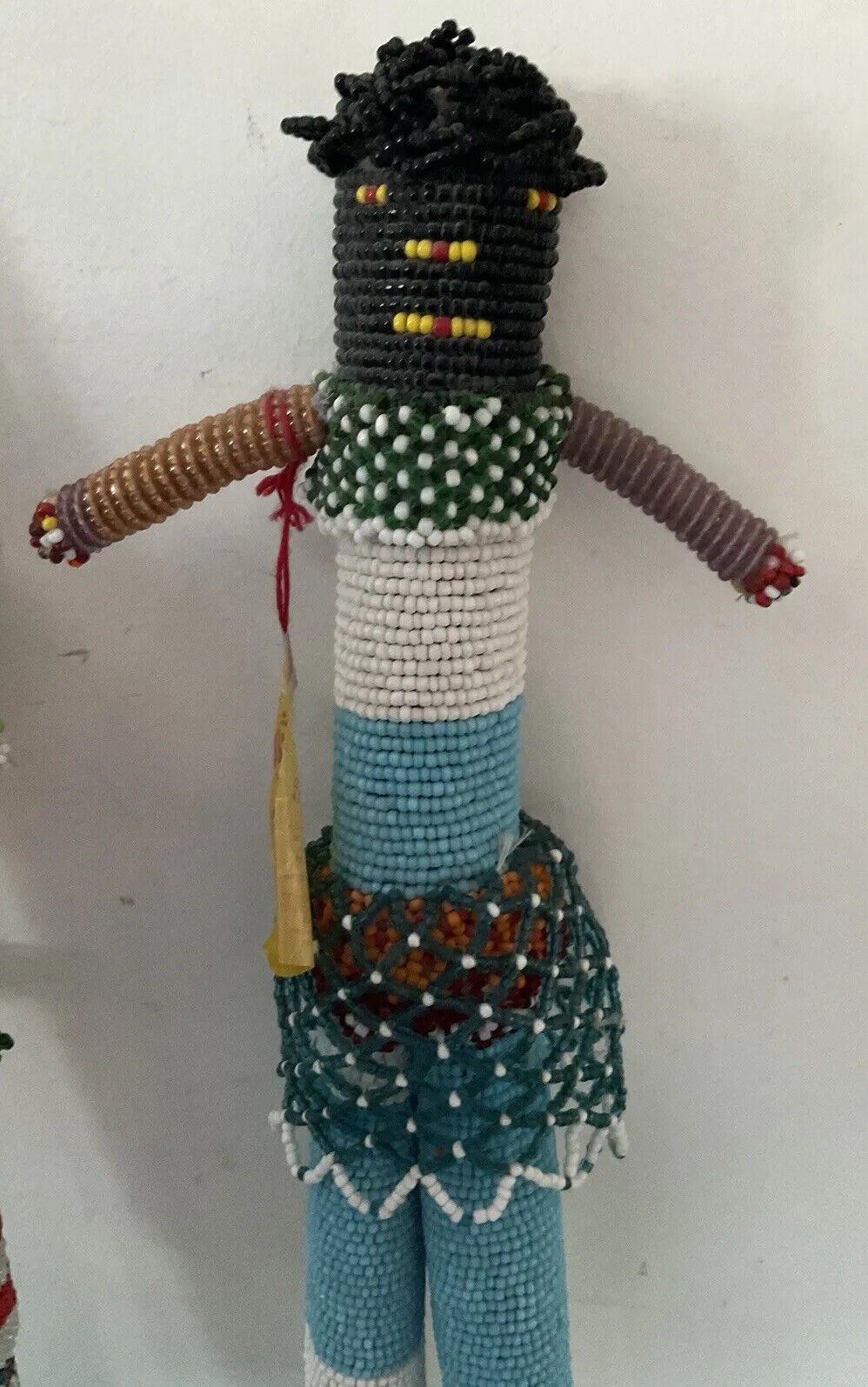 Fantastic Pair Of Hand Made South African Beaded Dolls With Tag - Flexi Africa - Flexi Africa offers Free Delivery Worldwide - Vibrant African traditional clothing showcasing bold prints and intricate designs